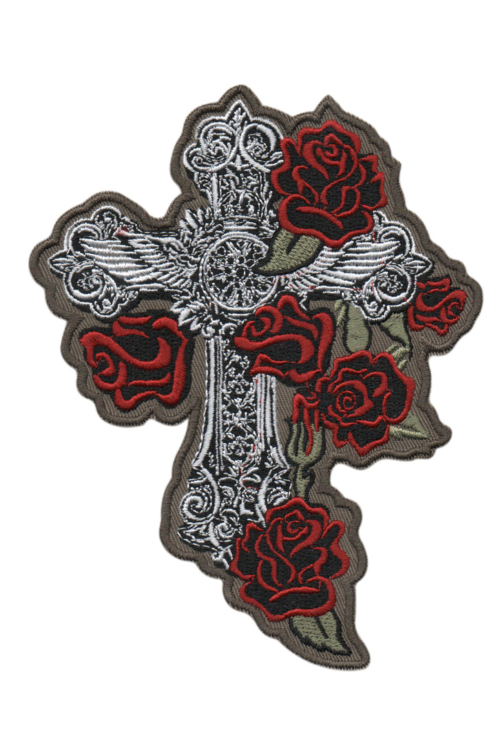 Gothic Cross with Roses Patch – Hair Glove