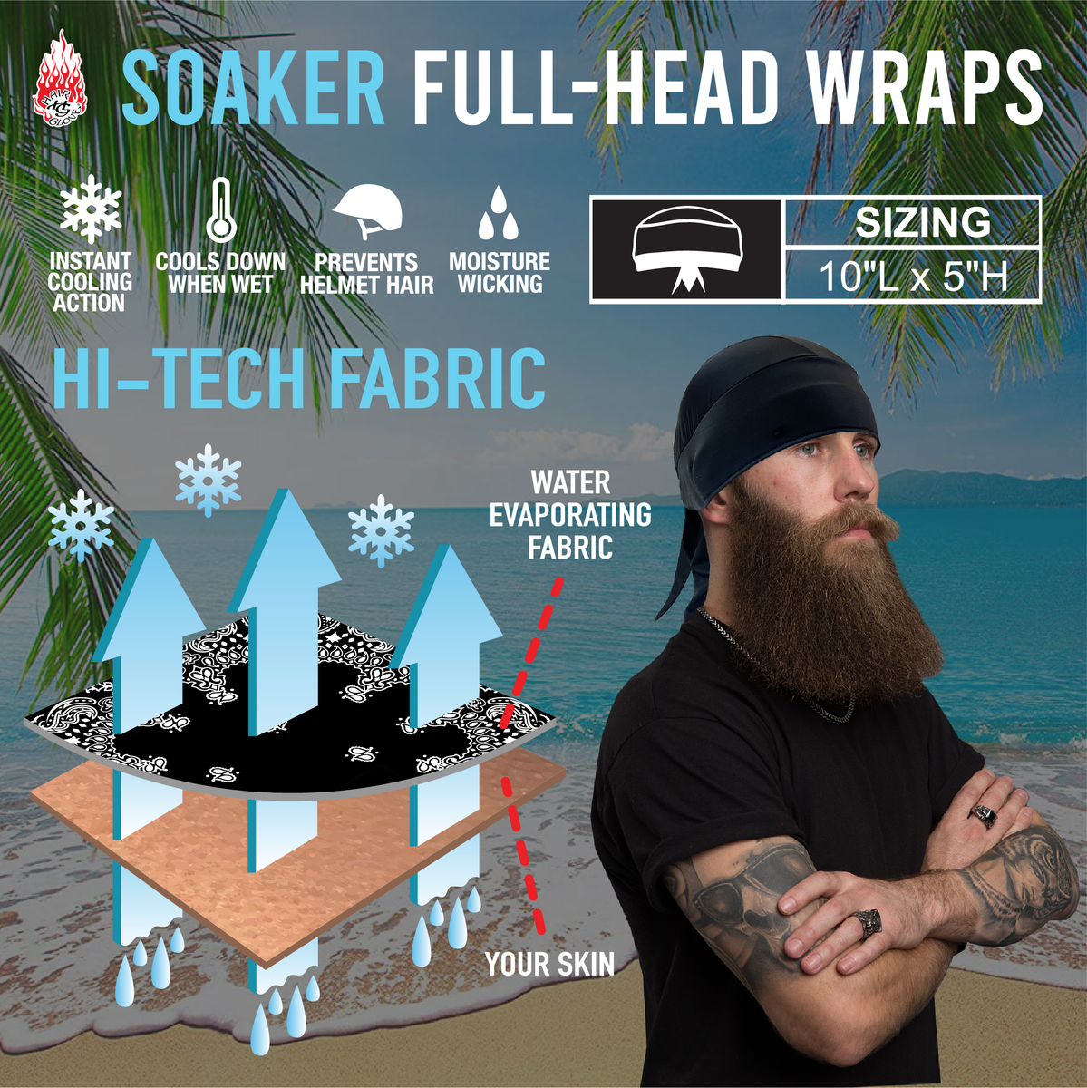 2nd Amendment Skull Cap Soaker – Hair Glove