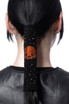 Orange Bling Skull Suede Hair Glove®