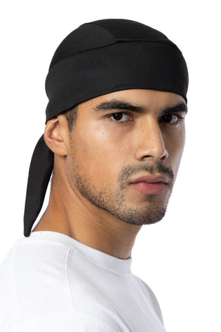 Solid Black Perforated Full-Head Wrap (NO Elastic Band)