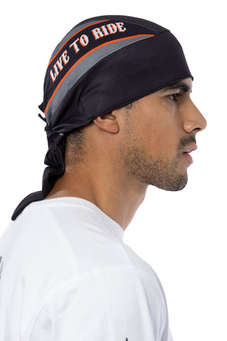 Grey & Orange Bar Full-Head Wrap