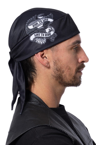 Live to Ride Eagle Perforated Full-Head Wrap (NO Elastic Band)