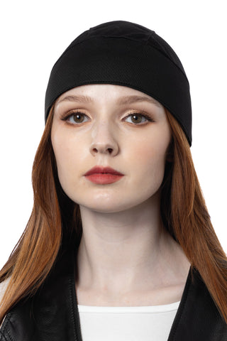 Solid Black Skull Cap Soaker Weight w/Inner Elastic Band