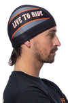 Gray LIVE TO RIDE Skull Cap Light Weight w/Inner Elastic Band