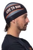 Gray LIVE TO RIDE Skull Cap Light Weight w/Inner Elastic Band