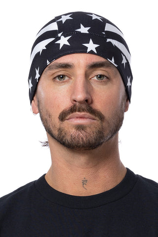 B.W. USA Flag Skull Cap Light Weight w/Inner Elastic Band