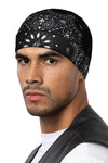 Black Paisley Skull Cap Light Weight w/Inner Elastic Band