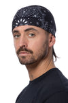 Black Paisley Skull Cap Light Weight w/Inner Elastic Band