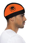 Orange FREE TO RIDE Skull - Skull Cap Soaker Weight w/Inner Elastic Band