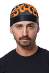 Orange Flames Skull Cap Soaker Weight w/Inner Elastic Band