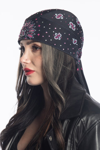 Pink Paisley w/Gems Soaker Full-Head Wrap