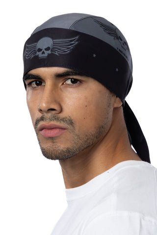 Skull w/Wings Soaker Full-Head Wrap