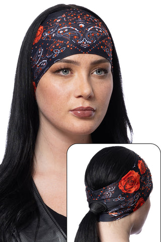 Orange Rose Paisley w/Gems Ponytail EZ Bandz Soaker Series