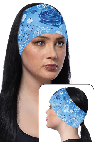 Blue Rose Paisley w/Gems Ponytail EZ Bandz Soaker Series