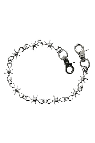 22" Barb Wire Stainless Steel Wallet Chain