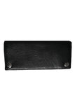 7 Inch Solid Black Full-Grain Leather Wallet