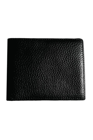 4 Inch Solid Black Full Grain Leather Wallet