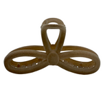 4.75" Light Brown Velvet Jaw Clip Pack of 3