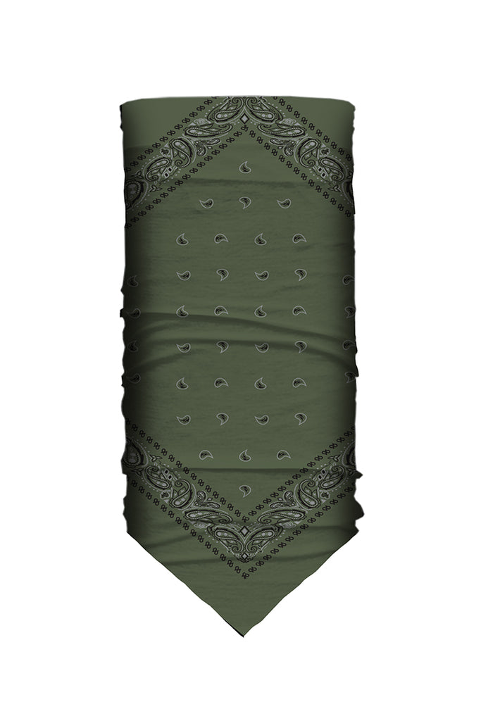 Olive Green Perforated Cashmere Scarf