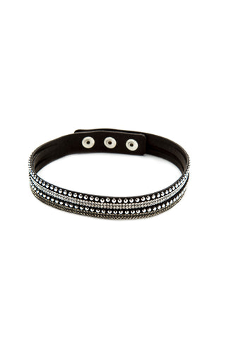 Silver Stud and Bling Faux Suede Bracelet – Hair Glove